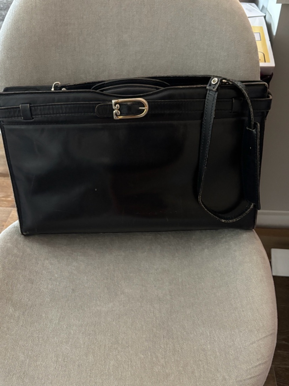 Classic Black Leather Briefcase